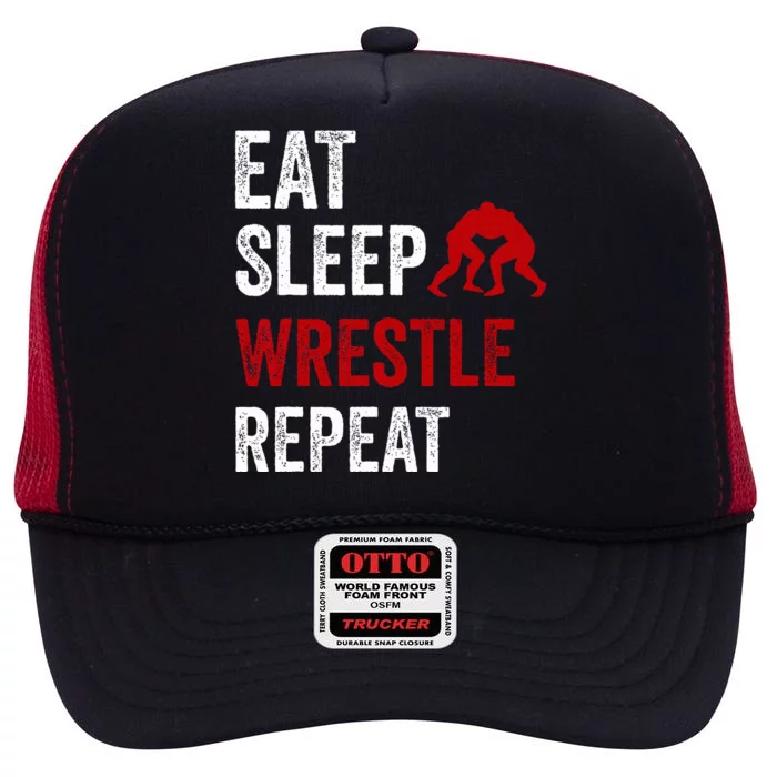 Wrestling Sport High Crown Mesh Trucker Hat