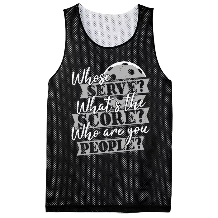 Whose Serve WhatS The Score Funny Pickleball Paddleball Mesh Reversible Basketball Jersey Tank