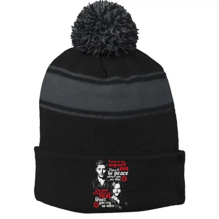 Wayward Sons Stripe Pom Pom Beanie