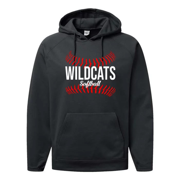 Wildcats Softball Wildcat Fastpitch Mom Performance Fleece Hoodie