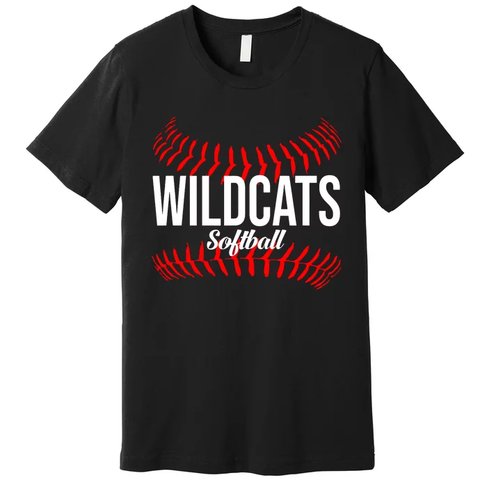 Wildcats Softball Wildcat Fastpitch Mom Premium T-Shirt