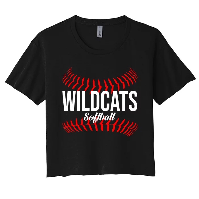 Wildcats Softball Wildcat Fastpitch Mom Women's Crop Top Tee