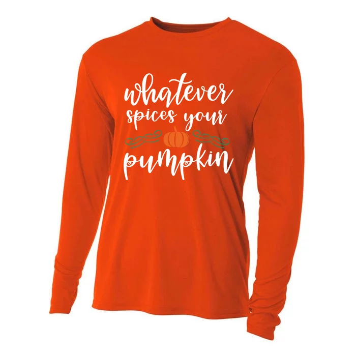 Whatever Spices Your Pumpkin Spice Latte Funny Cute Gift Cooling Performance Long Sleeve Crew