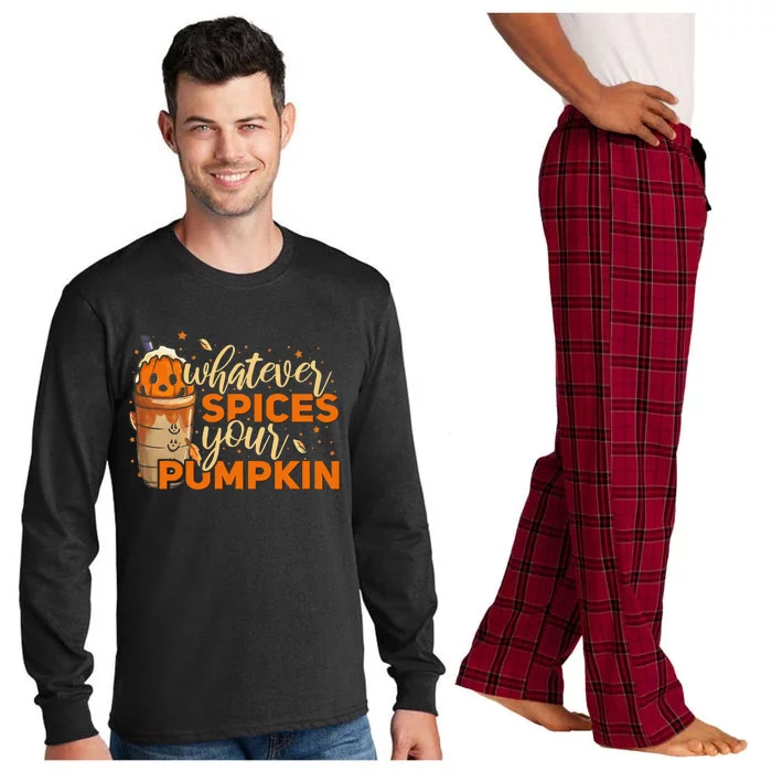 Whatever Spices Your Pumpkin Thanksgiving Autumn Halloween Long Sleeve Pajama Set