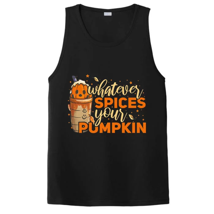 Whatever Spices Your Pumpkin Thanksgiving Autumn Halloween Performance Tank