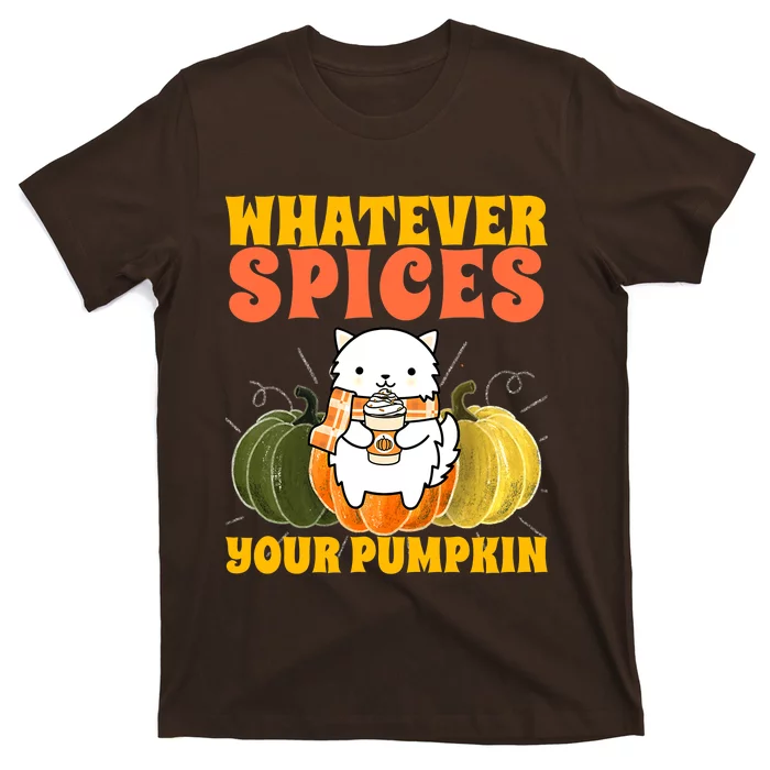 Whatever Spices Your Pumpkin Groovy Fall Season Halloween T-Shirt