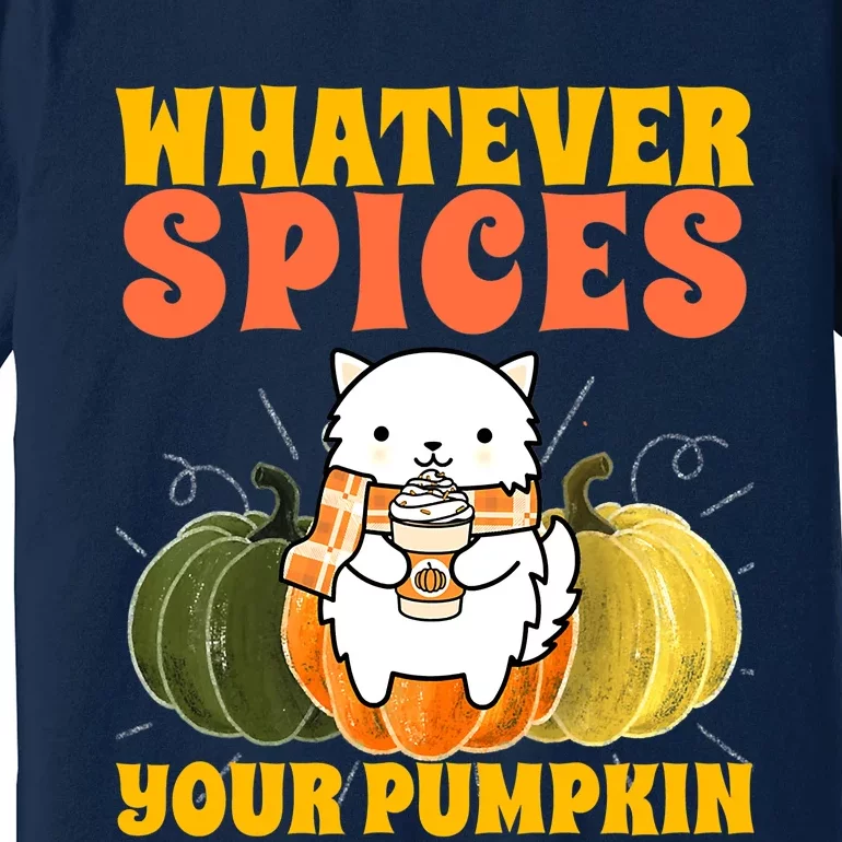 Whatever Spices Your Pumpkin Groovy Fall Season Halloween Premium T-Shirt