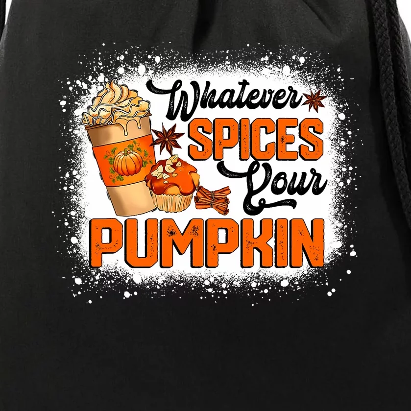 Whatever Spices Your Pumpkin Autumn Halloween Thanksgiving Drawstring Bag