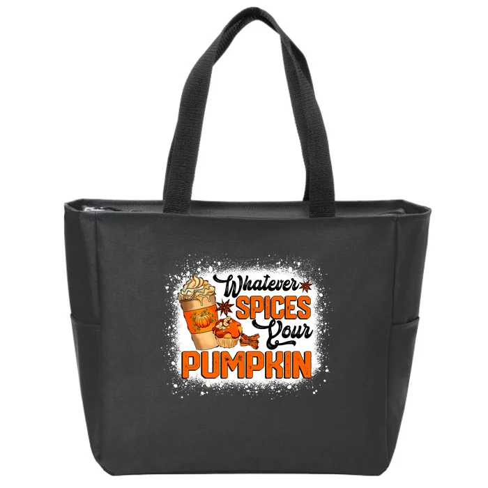 Whatever Spices Your Pumpkin Autumn Halloween Thanksgiving Zip Tote Bag