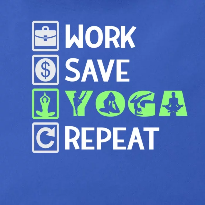 Work Save Yoga Repeat Meditation Namaste Yogi Sport Fitness Funny Gift Zip Tote Bag