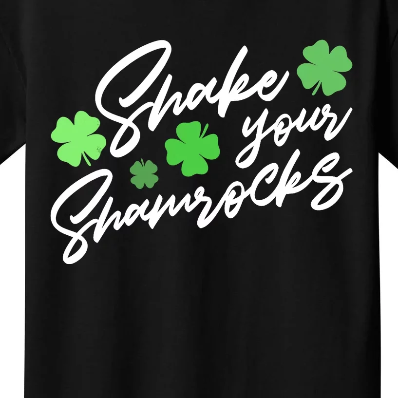 Wo Shake Your Shamrocks Funny St Patrick's Day Kids T-Shirt