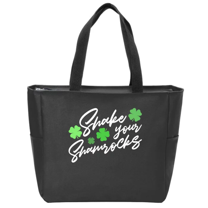 Wo Shake Your Shamrocks Funny St Patrick's Day Zip Tote Bag