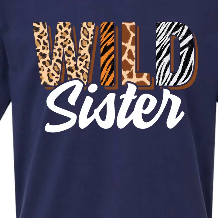 Wild Sister Zoo Born Two Be Wild Bgiftday Safari Jungle Animal Gift Sueded Cloud Jersey T-Shirt