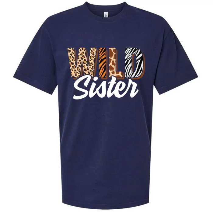 Wild Sister Zoo Born Two Be Wild Bgiftday Safari Jungle Animal Gift Sueded Cloud Jersey T-Shirt