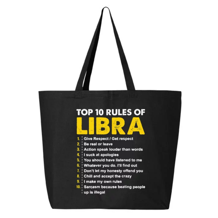 Wo Top 10 Rules Libra Horoscope Birthday Gift 25L Jumbo Tote