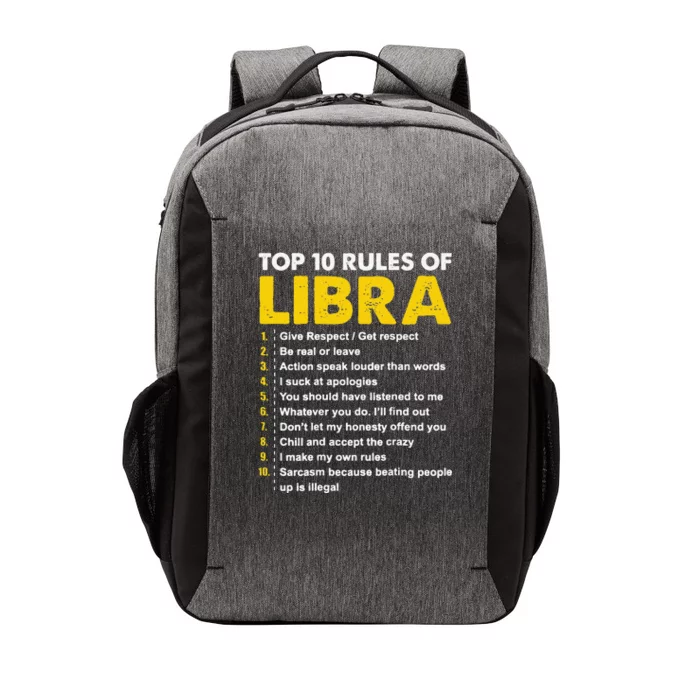 Wo Top 10 Rules Libra Horoscope Birthday Gift Vector Backpack