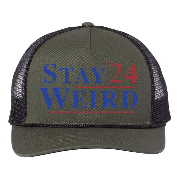 Weird Trump 2024 Stay Weird Donald Trump Jd Vance Retro Rope Trucker Hat Cap