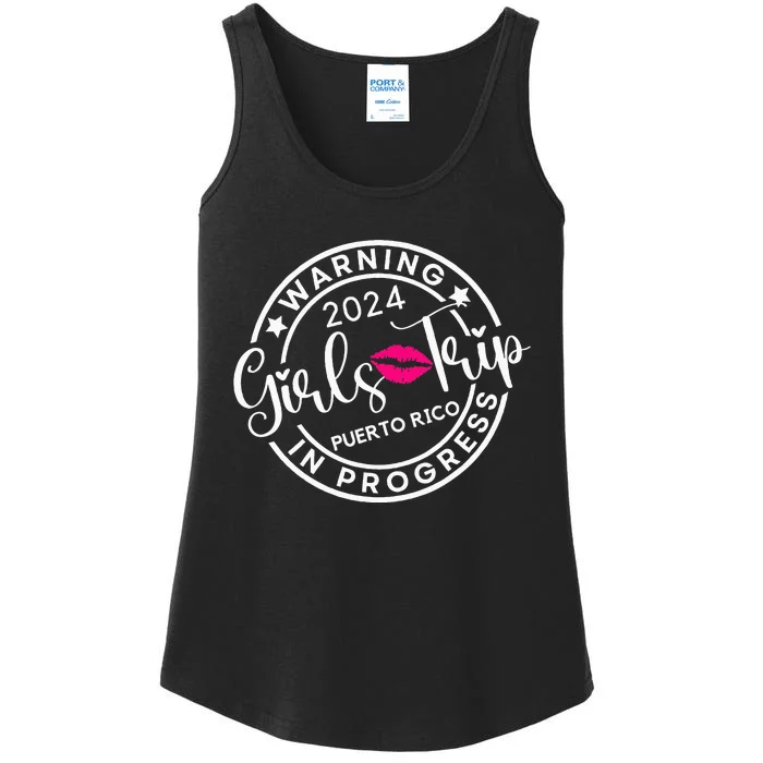 Warning Trip 2024 Puerto Rico Best Friends Vacation Ladies Essential Tank