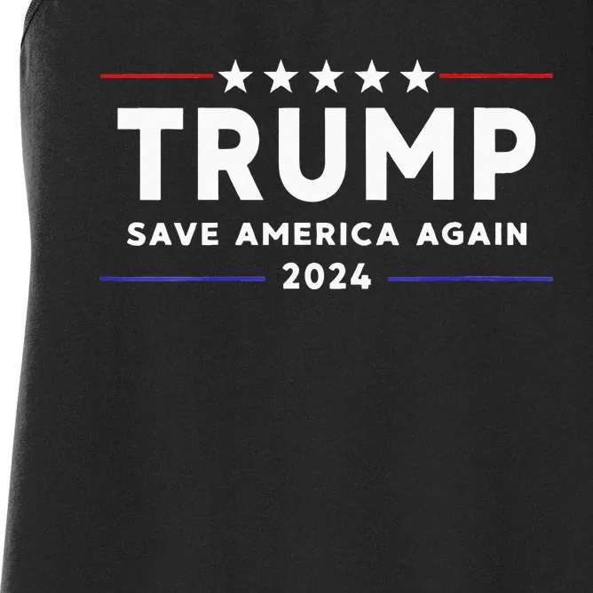 Wo Trump 2024 Save America Save America Again Trump Women's Racerback Tank