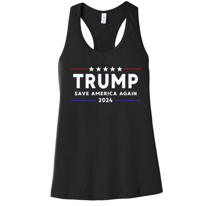 Wo Trump 2024 Save America Save America Again Trump Women's Racerback Tank