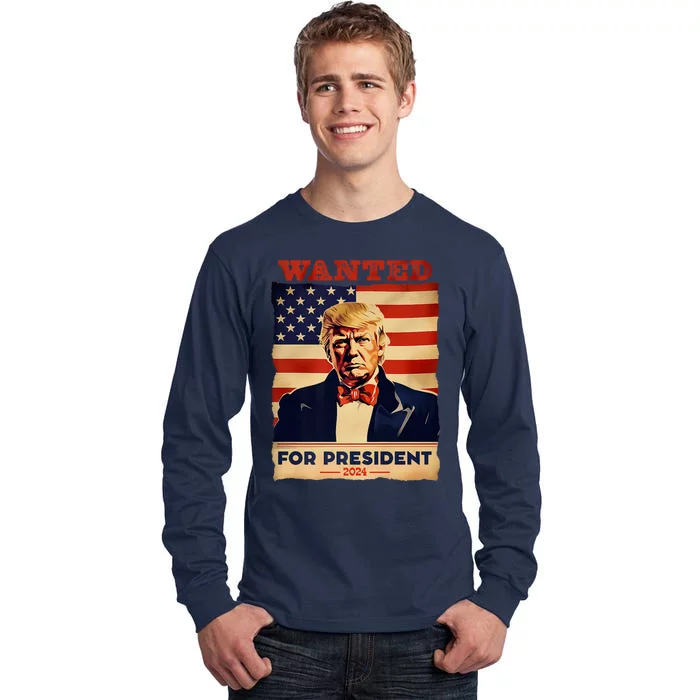 Wanted Trump 2024: Vintage Patriot Wanted For Presidency Premium Tall Long Sleeve T-Shirt