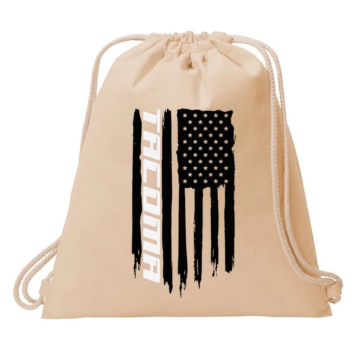 Washington Tacoma American Flag Usa Drawstring Bag