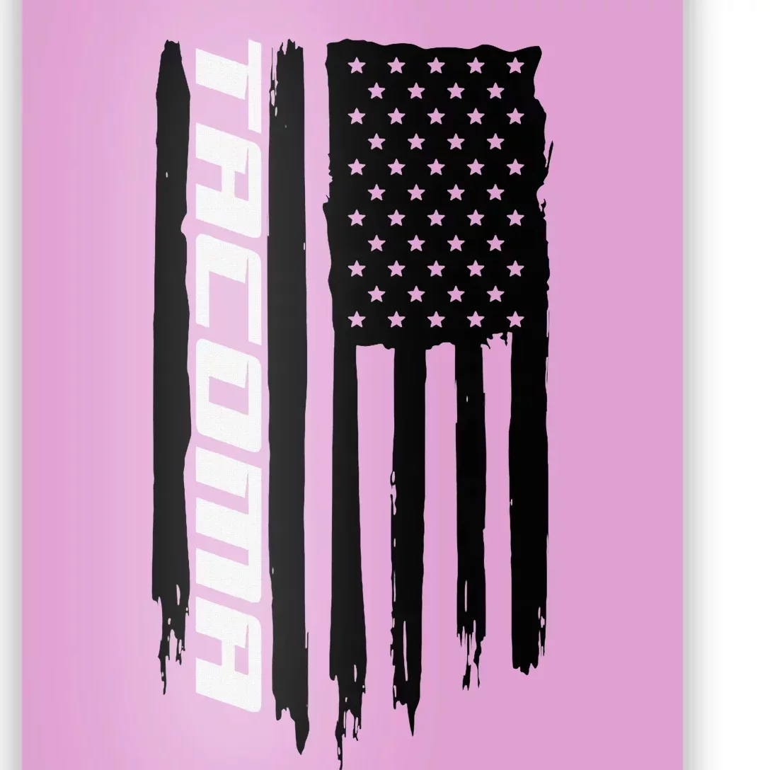 Washington Tacoma American Flag Usa Poster