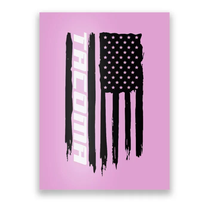 Washington Tacoma American Flag Usa Poster