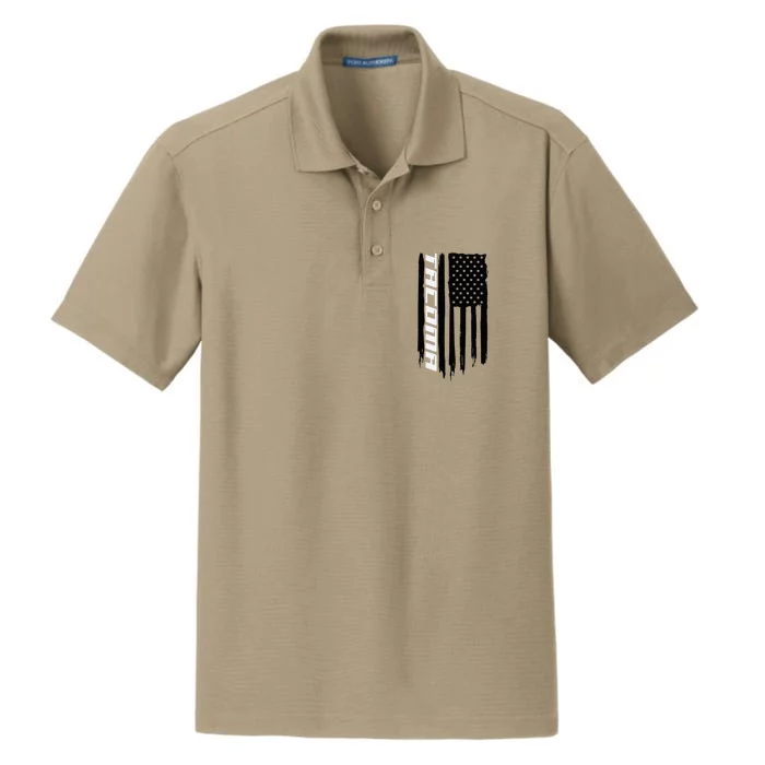 Washington Tacoma American Flag Usa Dry Zone Grid Performance Polo