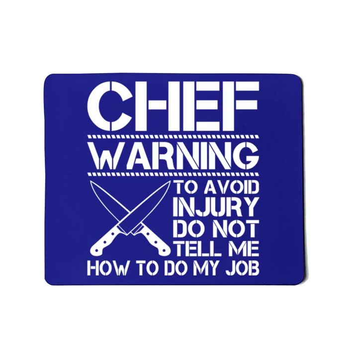 Warning To Avoid Injury Funny Chef Cool Gift Mousepad