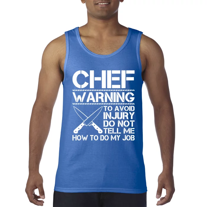 Warning To Avoid Injury Funny Chef Cool Gift Tank Top