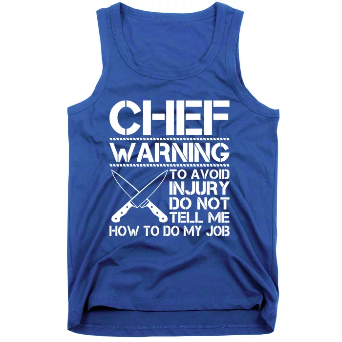 Warning To Avoid Injury Funny Chef Cool Gift Tank Top