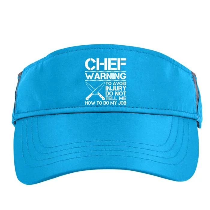 Warning To Avoid Injury Funny Chef Cool Gift Adult Drive Performance Visor