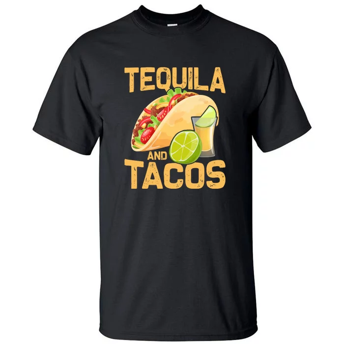 Womens Tacos And Tequila Funny Cinco De Mayo Tall T-Shirt