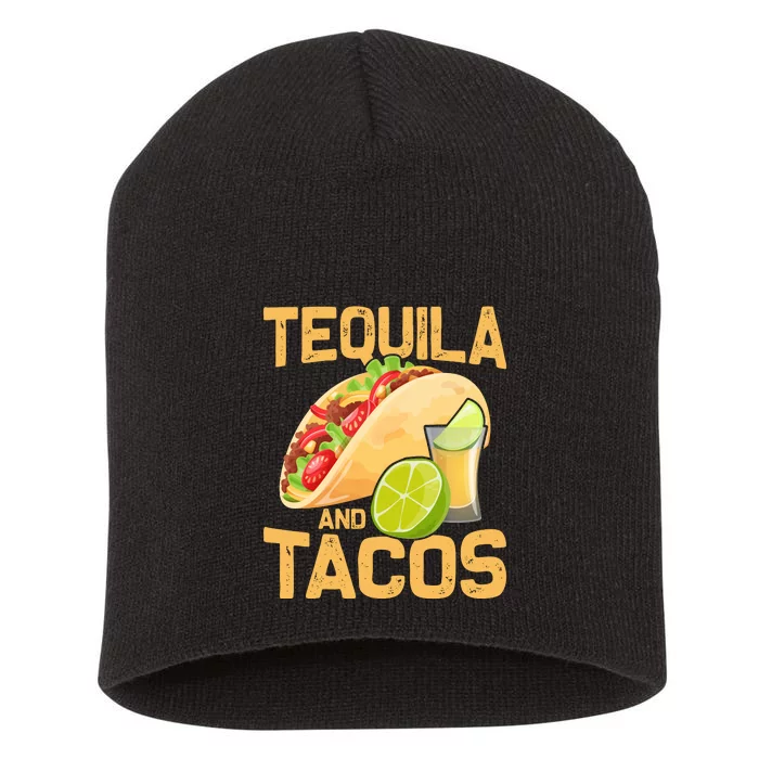 Womens Tacos And Tequila Funny Cinco De Mayo Short Acrylic Beanie