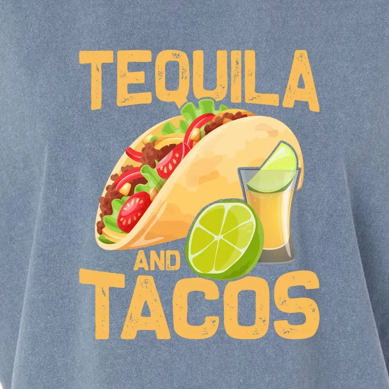 Womens Tacos And Tequila Funny Cinco De Mayo Garment-Dyed Women's Muscle Tee