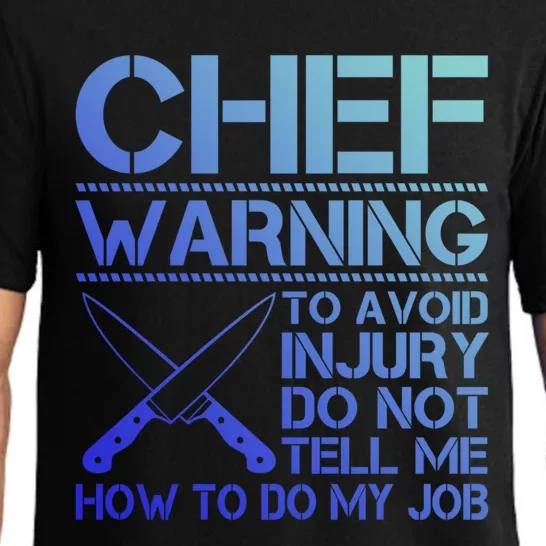 Warning To Avoid Injury Funny Chef Cool Gift Pajama Set