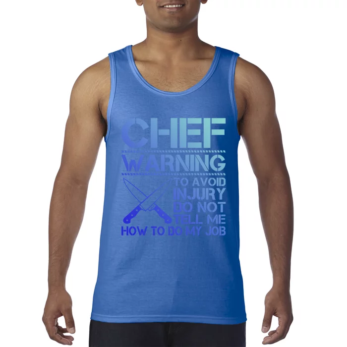 Warning To Avoid Injury Funny Chef Cool Gift Tank Top