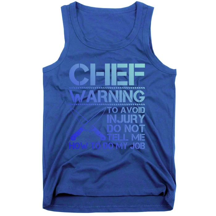 Warning To Avoid Injury Funny Chef Cool Gift Tank Top