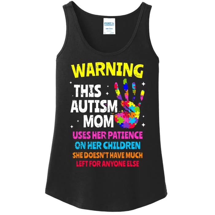 Warning This Autism Mom Patience Awareness Ladies Essential Tank