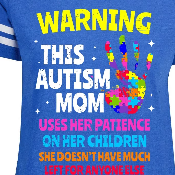 Warning This Autism Mom Patience Awareness Enza Ladies Jersey Football T-Shirt