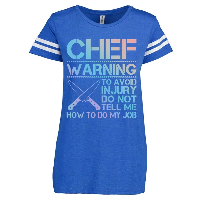 Warning To Avoid Injury Funny Chef Cool Gift Enza Ladies Jersey Football T-Shirt