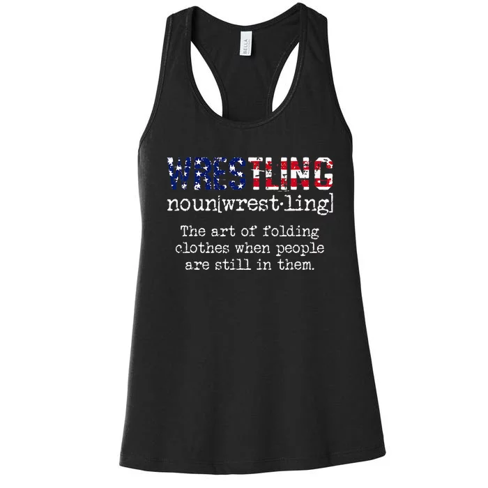 Wrestling The Art Of Folding Clothes With People Still Them Women's Racerback Tank