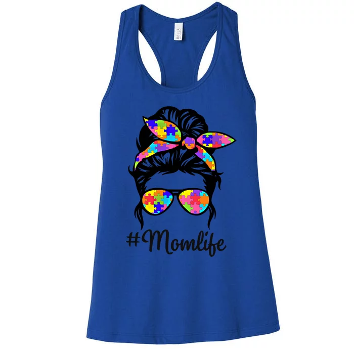 Wo Th Autistic Autism Awareness Mom Life Gift Women's Racerback Tank