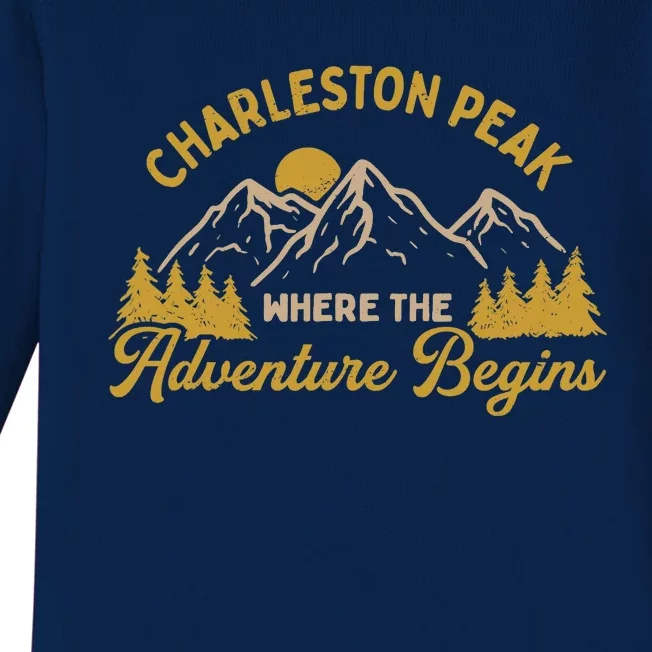 Where The Adventure Begins Charleston Peak Hiking Nevada Baby Long Sleeve Bodysuit