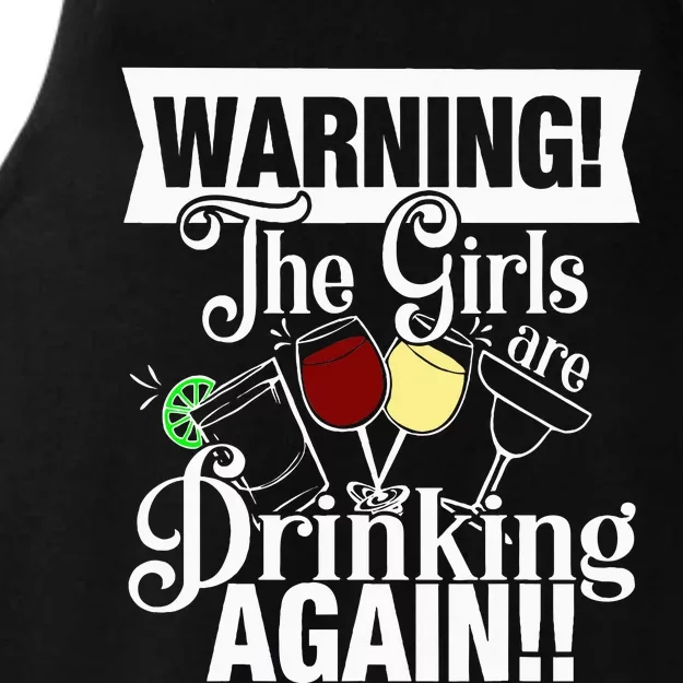 Warning The Are Drinking Again Ladies Tri-Blend Wicking Tank