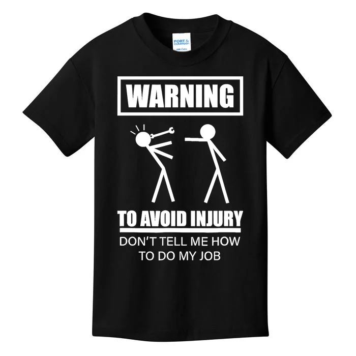 Warning To Avoid Injury Funny Artisan Repair Mechanic Gift Kids T-Shirt