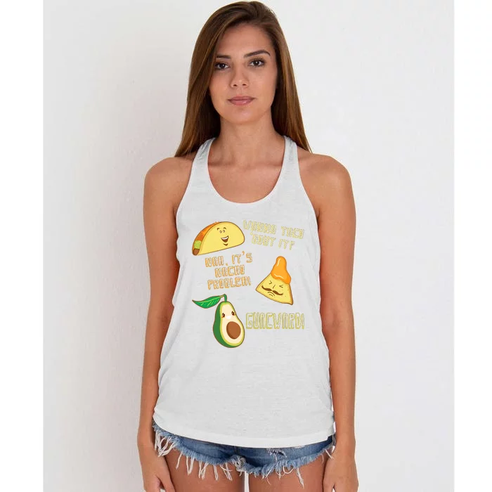 Wanna Taco Bout It Nacho Problem! Guacward! Avocado Gift Women's Knotted Racerback Tank