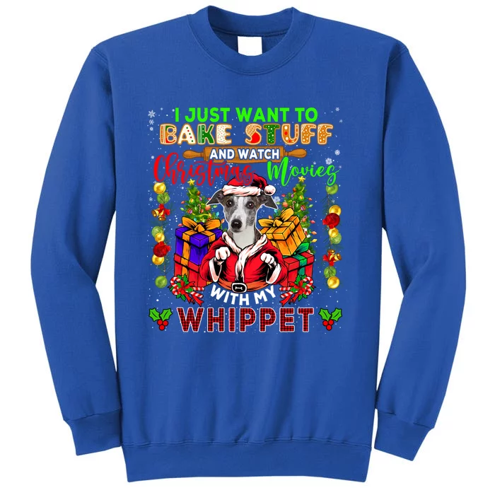 Want To Bake Stuff And Watch Xmas Movies With Whippet Santa Gift Sweatshirt