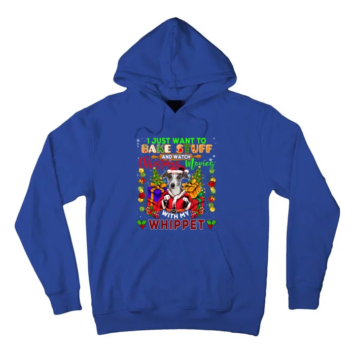 Want To Bake Stuff And Watch Xmas Movies With Whippet Santa Gift Tall Hoodie